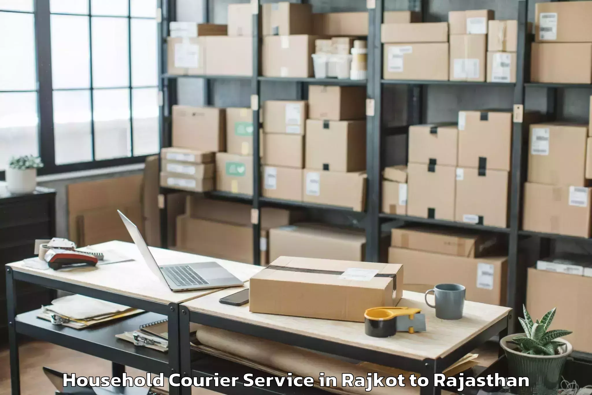 Book Rajkot to Kekri Household Courier Online